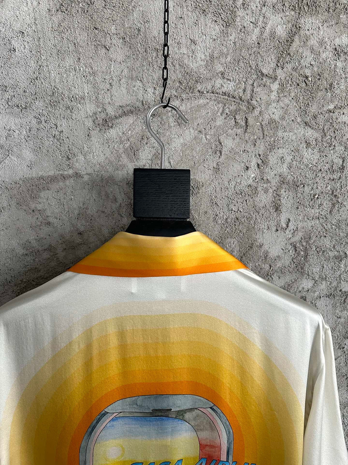 Cream Silk Contrast Collar Short-Sleeve - Men's