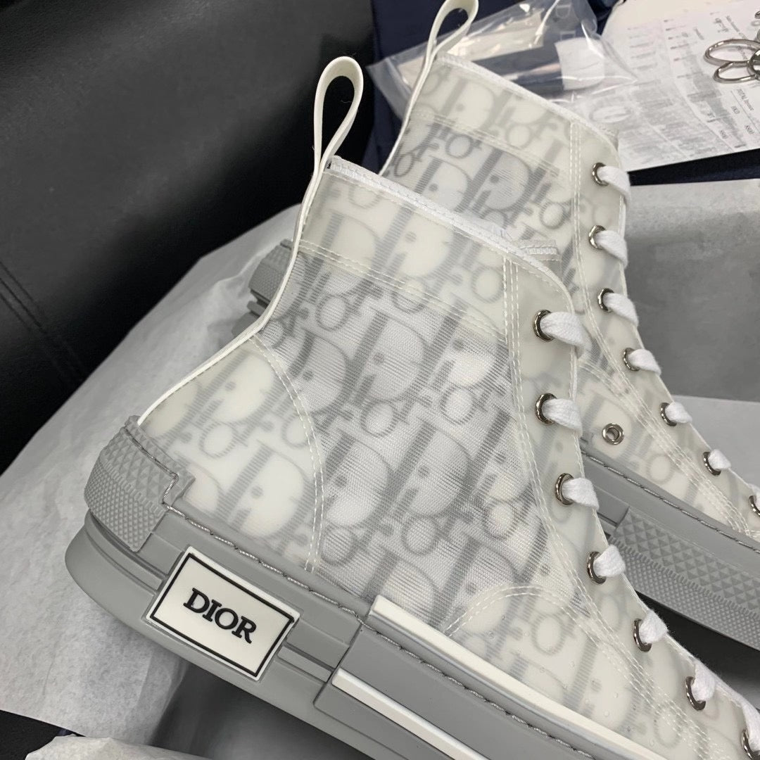 B23 High-Top Grey Oblique Sneakers