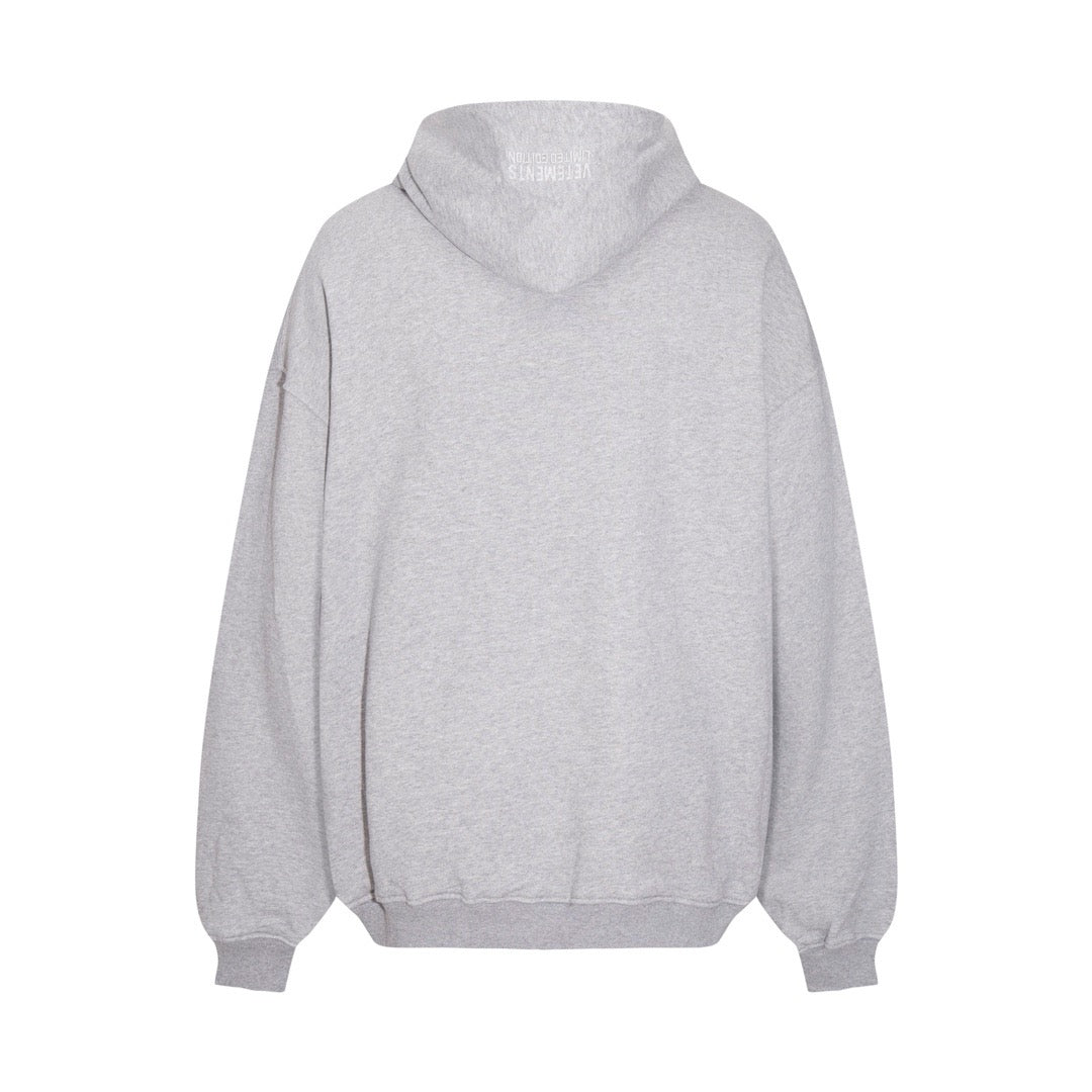 Grey Cotton Slogan Pullover - Men's