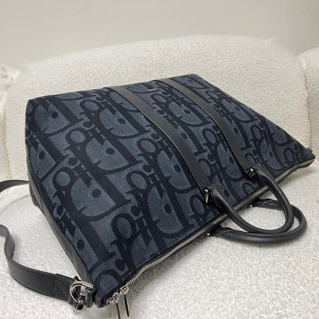 Black and Grey Duffle Bag