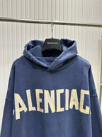 Navy Cotton Bold Text Pullover - Men's