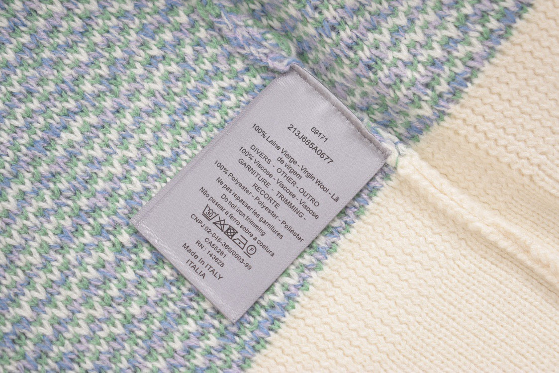 Blue Jacquard Monogram Crewneck - Men's