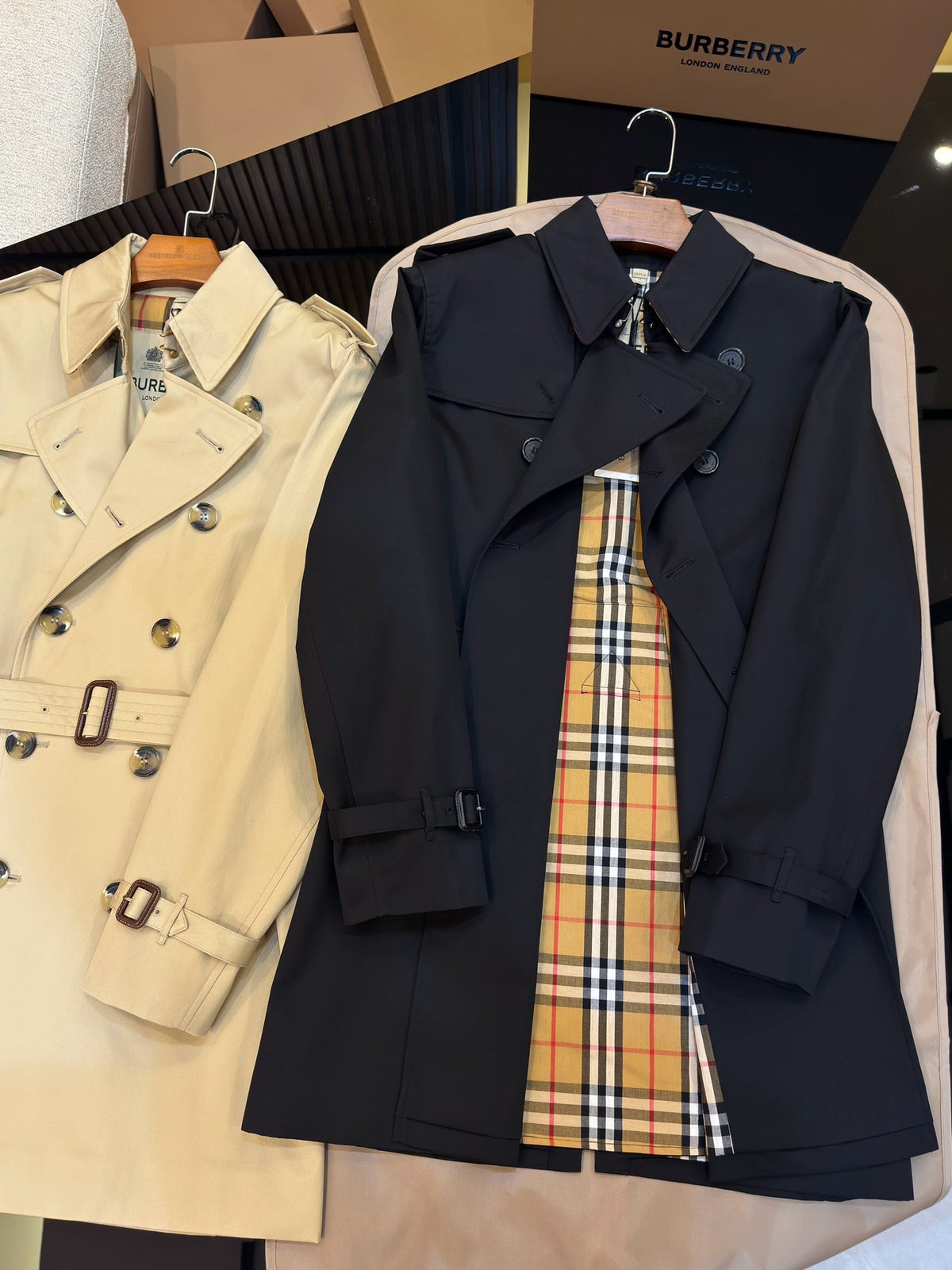 Navy Belted Trench - Men's