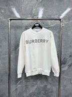 Navy Cotton Embossed Text Crewneck - Men's
