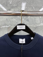 Black Cotton Tonal Crewneck - Men's