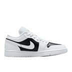 Air Jordan 1 Low Panda – the Air Jordan 1 Low Panda features a leather construction with a Black & White – LUX VERSE Luxury Designer Fashion Outlet