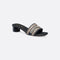 Dway Heeled Cotton Embroidered Slide