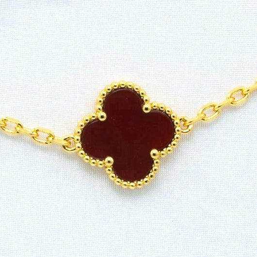 CLOVER VINTAGE CARNELIAN NECKLACE 10 MOTIFS