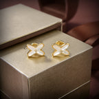 Jeux De White Mop Gold Diamond Earrings – LUX VERSE Luxury Designer Fashion Outlet