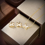 Jeux De White Mop Gold Diamond Earrings – LUX VERSE Luxury Designer Fashion Outlet