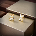 Jeux De White Mop Gold Diamond Earrings – LUX VERSE Luxury Designer Fashion Outlet