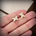 Jeux De White Mop Gold Diamond Earrings – LUX VERSE Luxury Designer Fashion Outlet