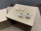 Jeux De White Mop Silver Diamond Earrings – LUX VERSE Luxury Designer Fashion Outlet