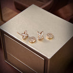 Jeux De Gold Diamond Earrings – LUX VERSE Luxury Designer Fashion Outlet