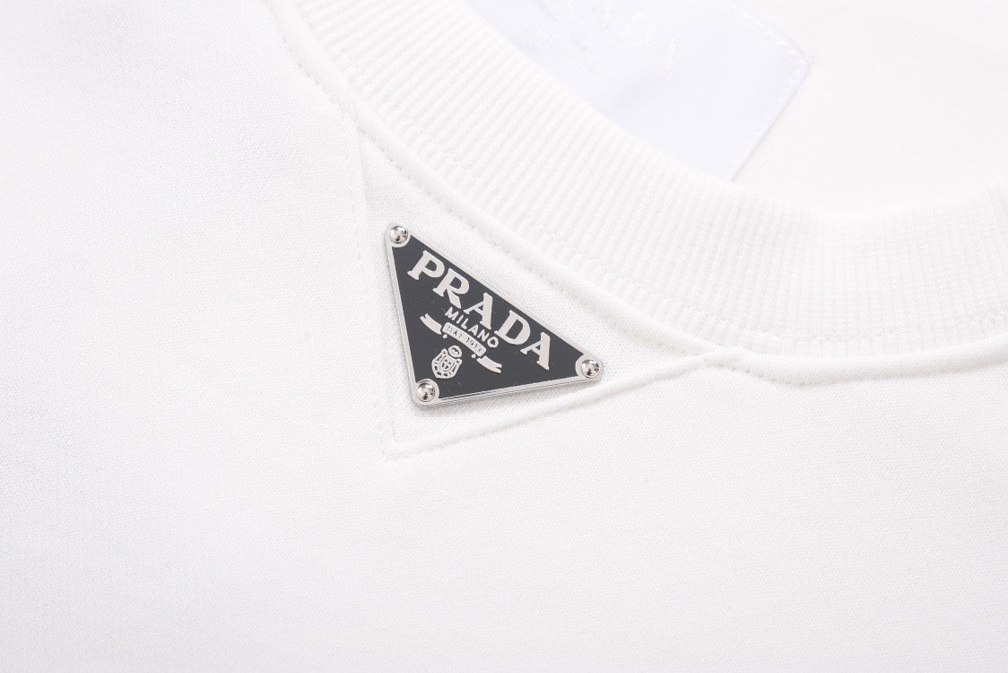 Black Cotton Triangle Logo Long-Sleeve - Men's