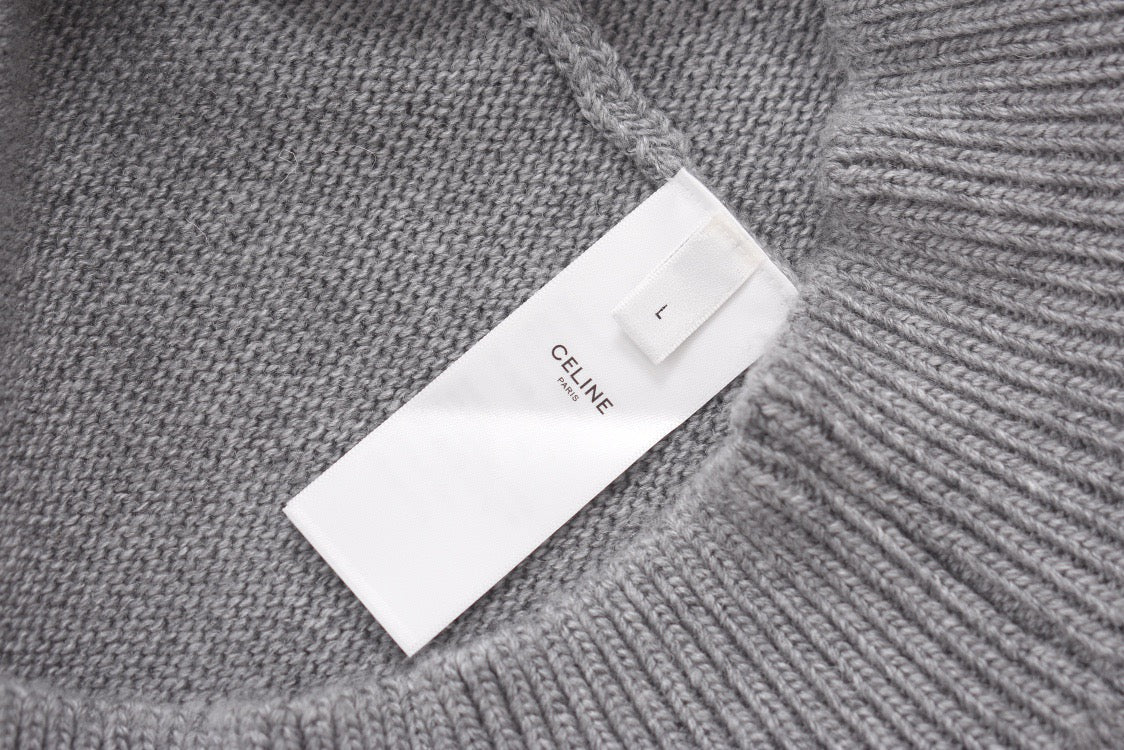 Grey Cotton Chest Logo Long-Sleeve - Men's