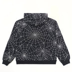 Black Cotton Web Print Pullover - Men's