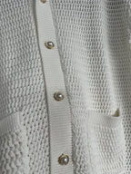 Navy Striped Yoke Knit Polo Shirt - Men's