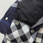 Navy Check Puffer Jacket - Men's