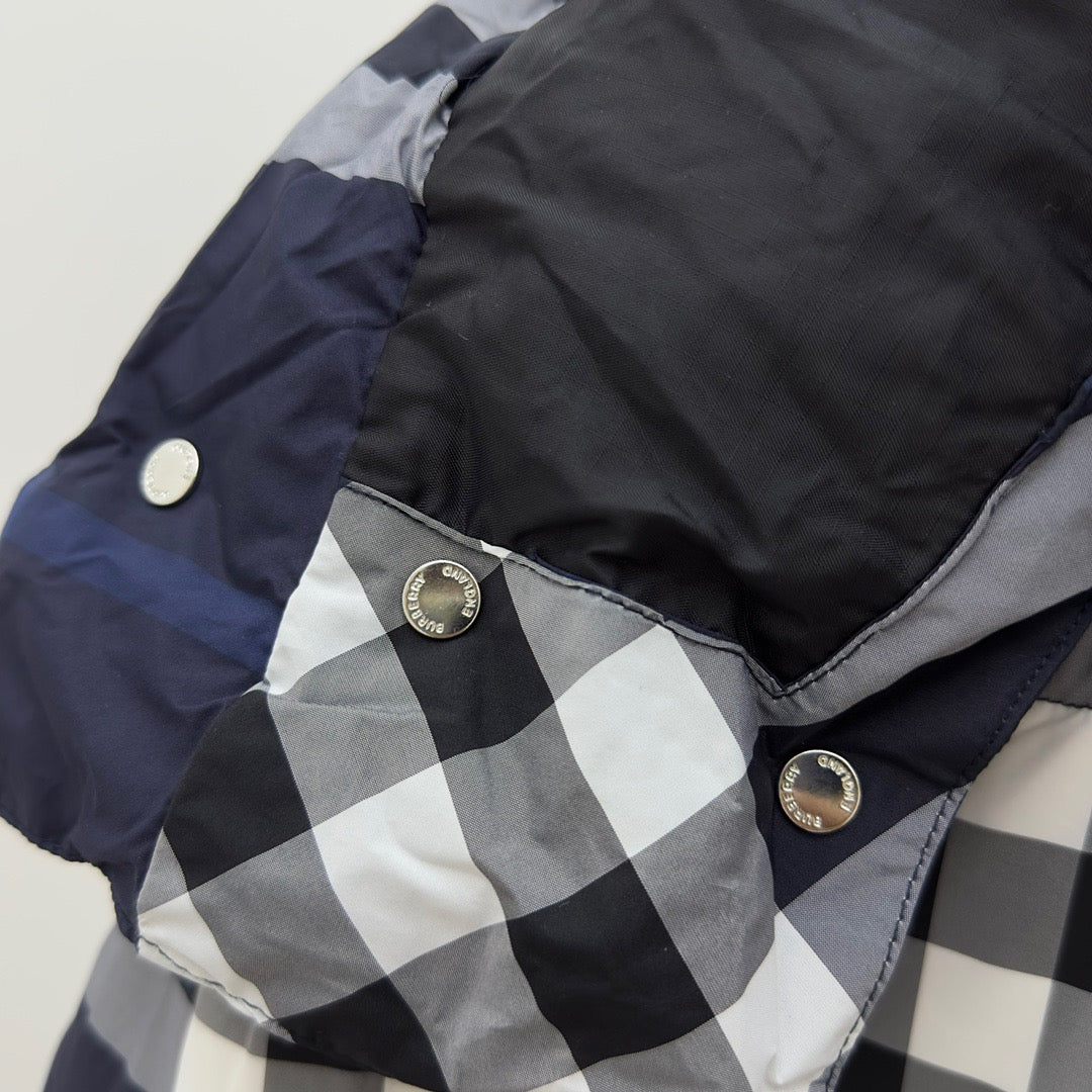 Navy Check Puffer Jacket - Men's