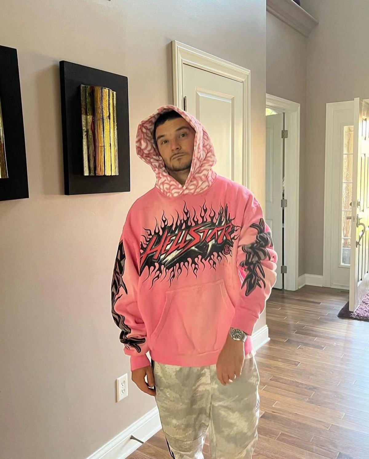 Pink Hoodie - Men's