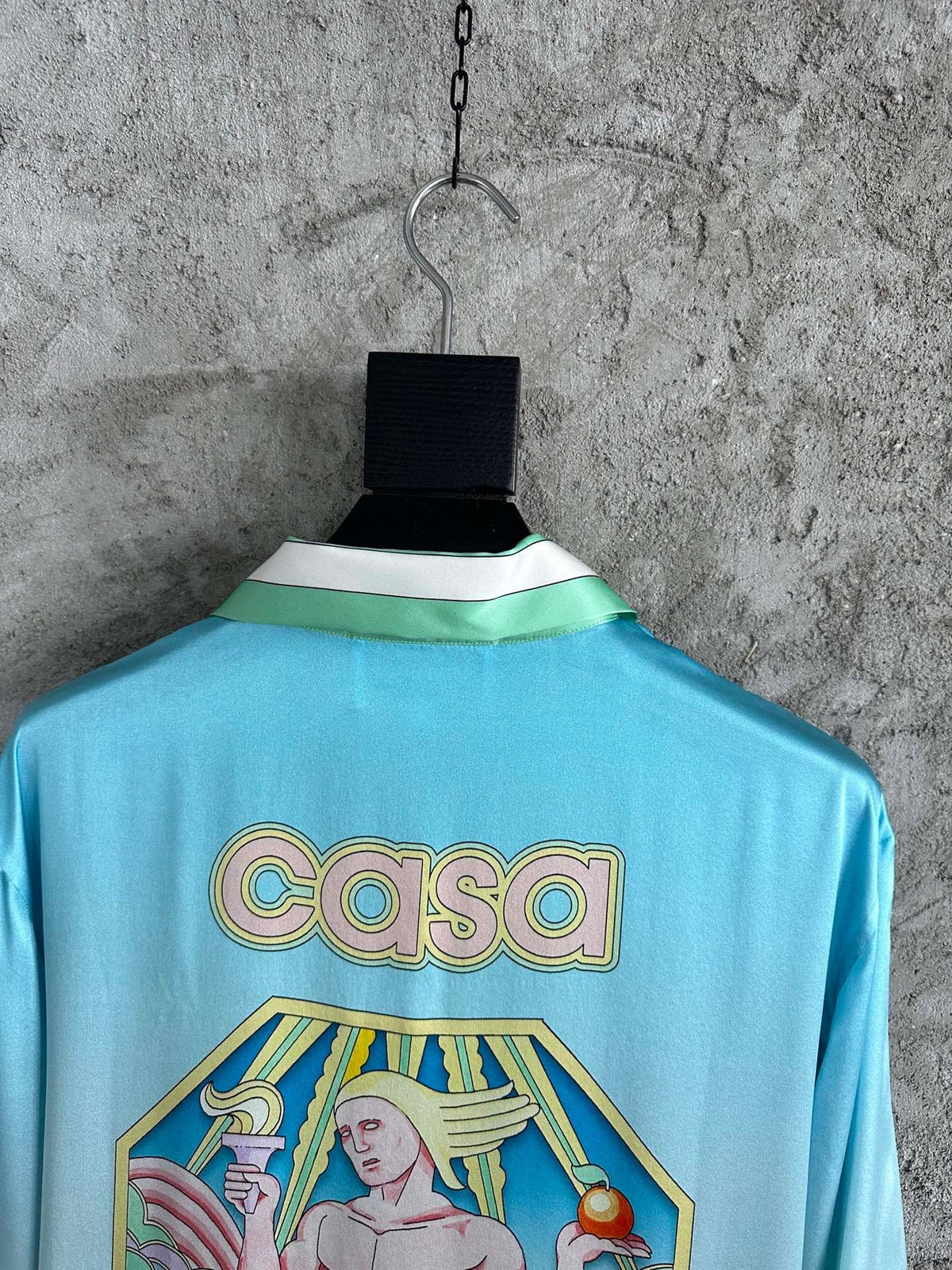 Green Silk Gradient Print Short-Sleeve - Men's
