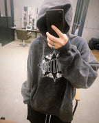 Black Cotton Washed Pullover - Men's