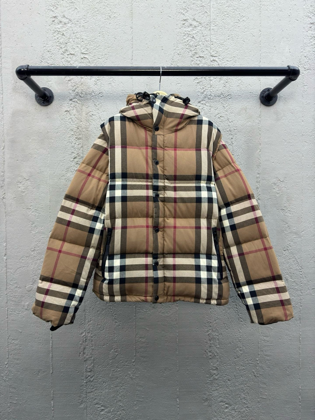 Vintage Check Hooded Jacket - Men's