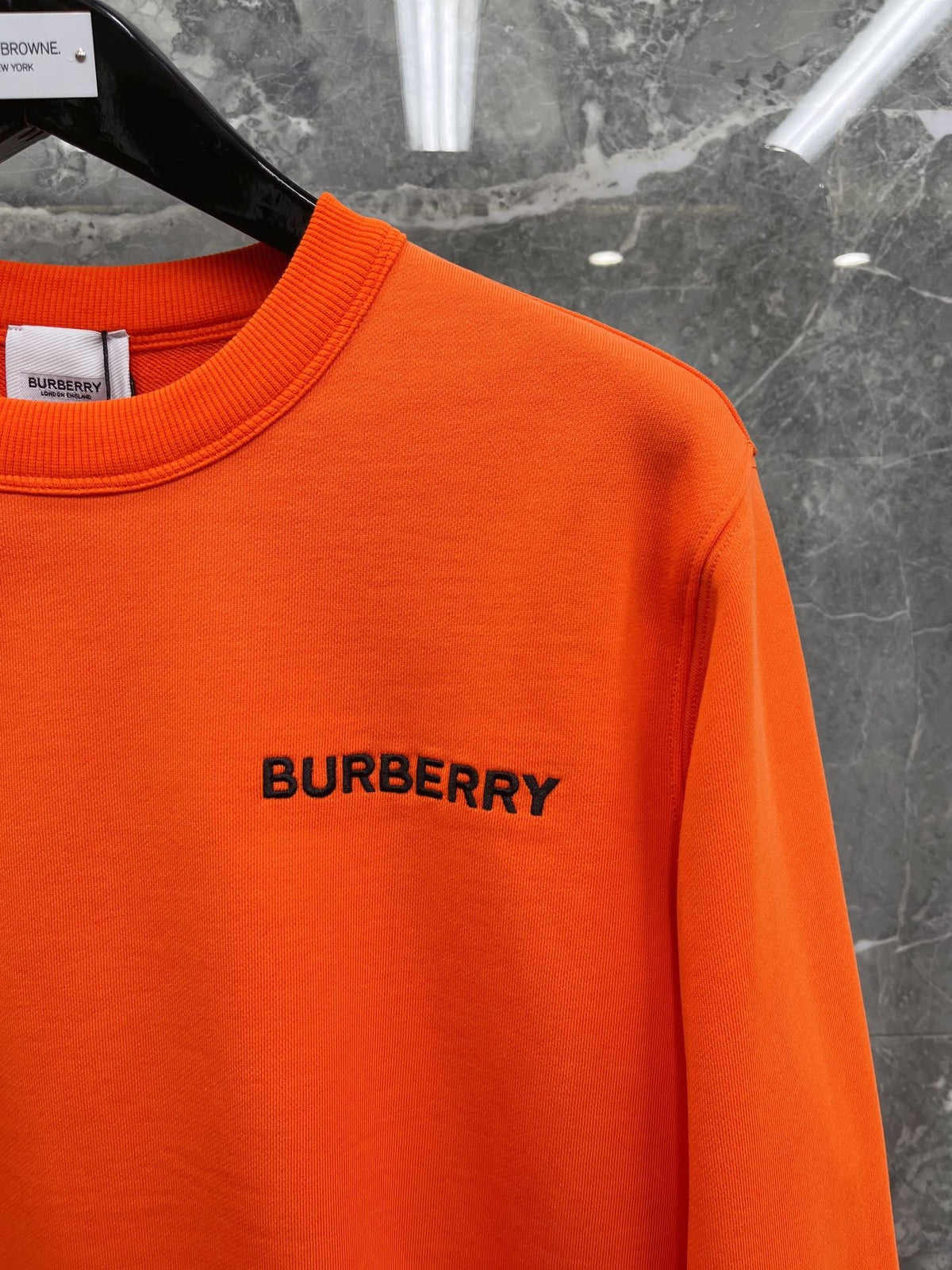 Black Cotton Tonal Crewneck - Men's