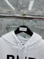 Black Cotton Text Print Pullover - Men's