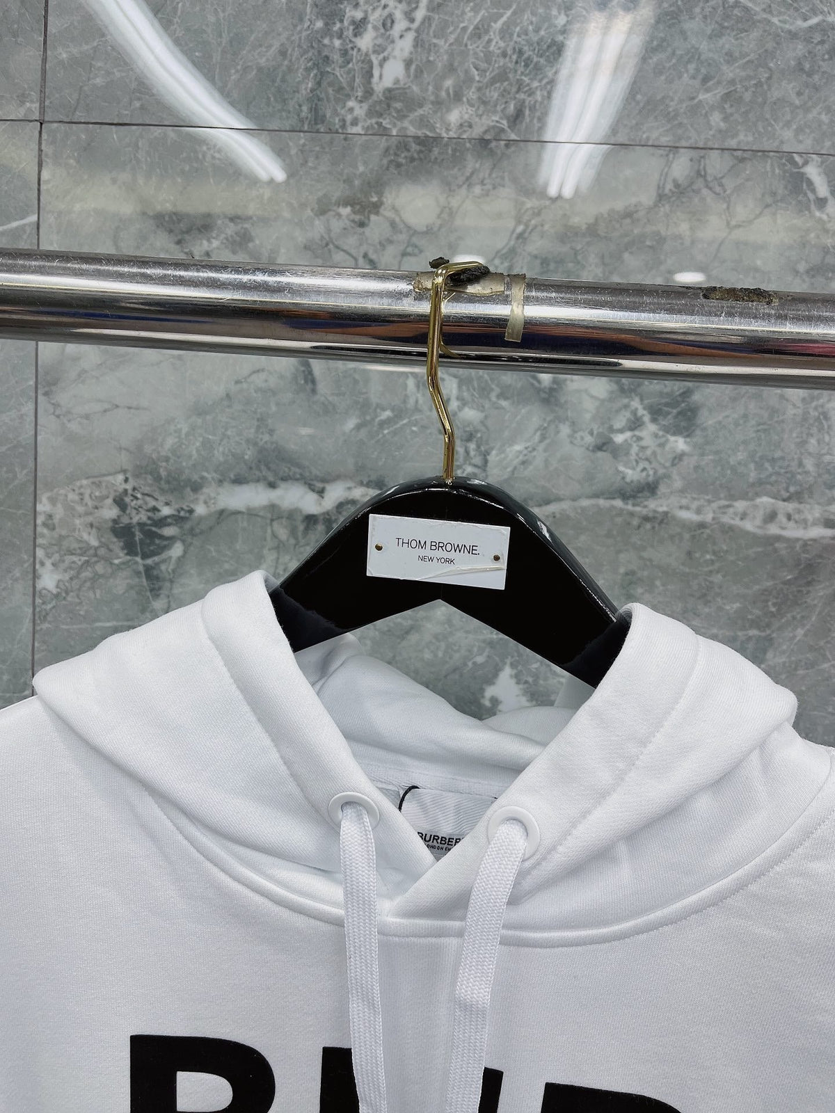 Black Cotton Text Print Pullover - Men's