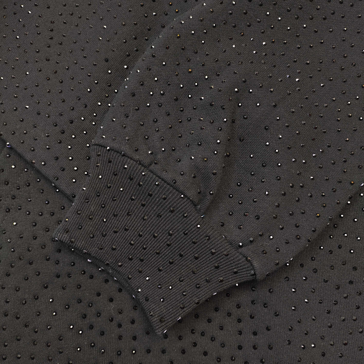 Black Cotton Embellished Pullover - Men's