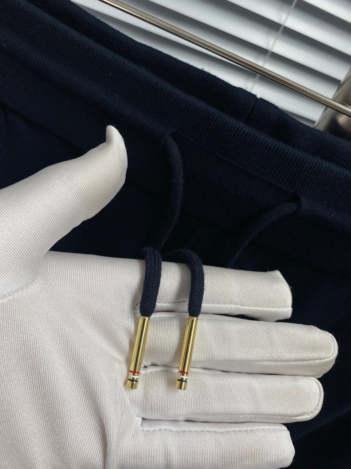 Navy Cotton Four-Bar Joggers - Men's