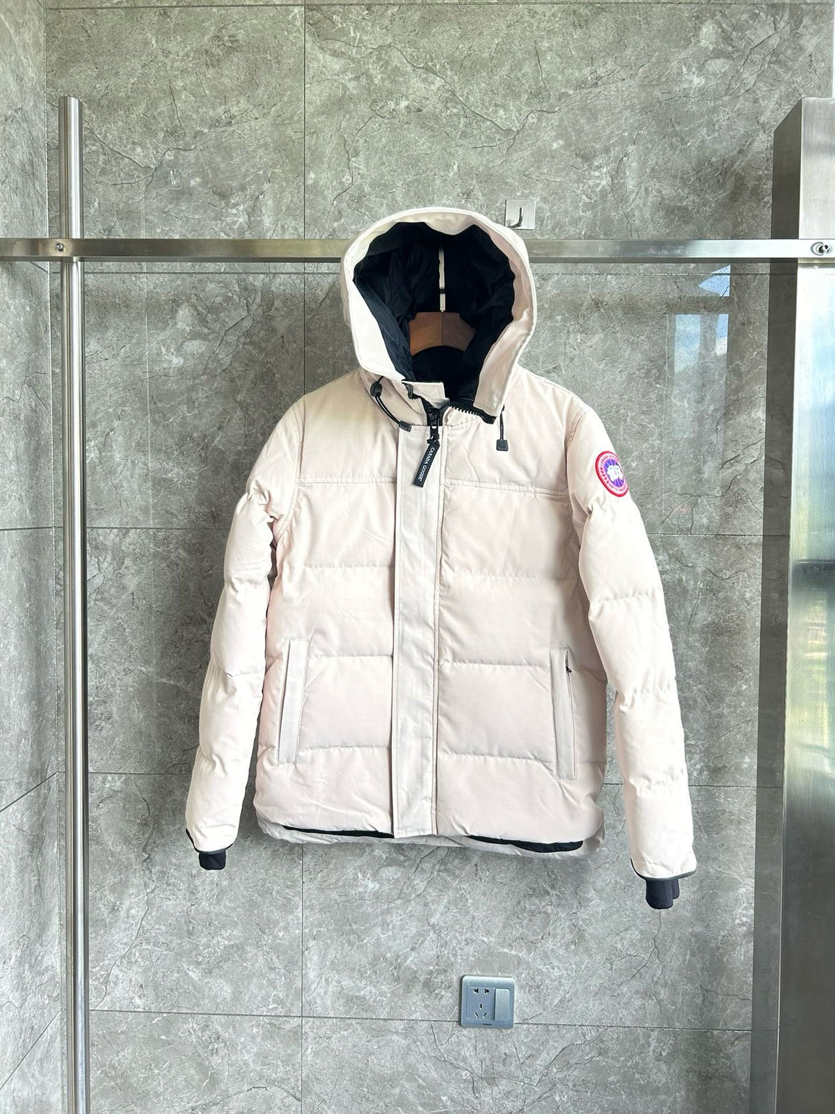 Black and White Puffer Jacket - Men's