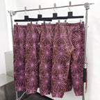 Burgundy Cotton Web Print Joggers - Men's