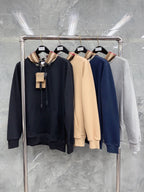 Black Cotton Check Lined Pullover - Men's