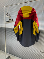 Red Nylon Colourblock Hooded - Men's