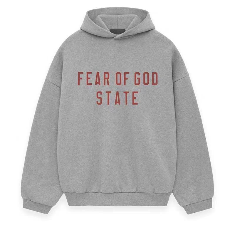 Black Cotton Gold Text Pullover - Men's