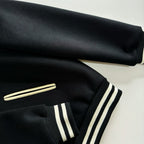 Black Wool Shoulder Panel Varsity - Men's