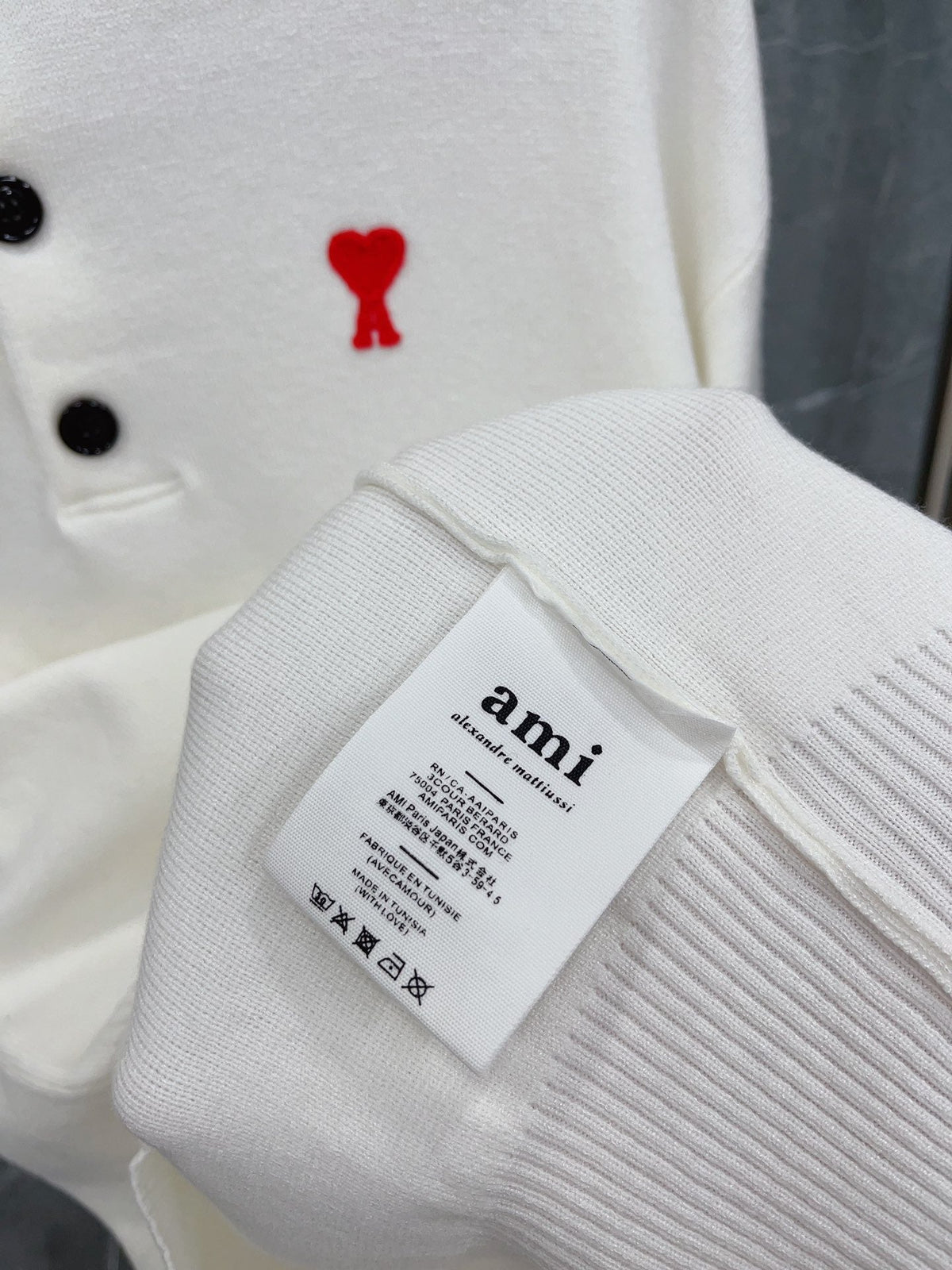 Cream Knit Heart Logo Long-Sleeve - Men's
