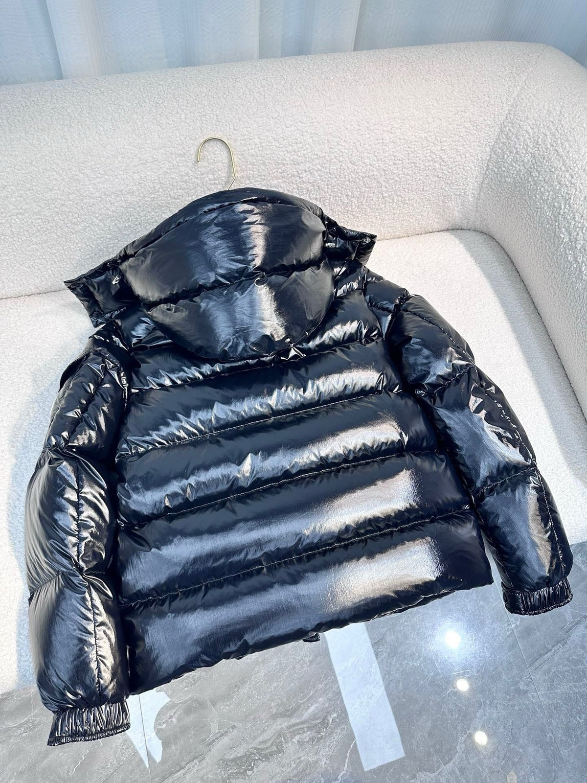 Black and White Puffer Jacket - Men's
