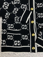 Black Jacquard Monogram Cardigan - Men's
