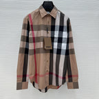 Beige Cotton Exploded Check Long-Sleeve - Men's