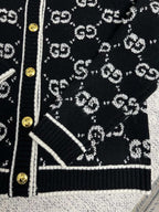Black Jacquard Monogram Cardigan - Men's