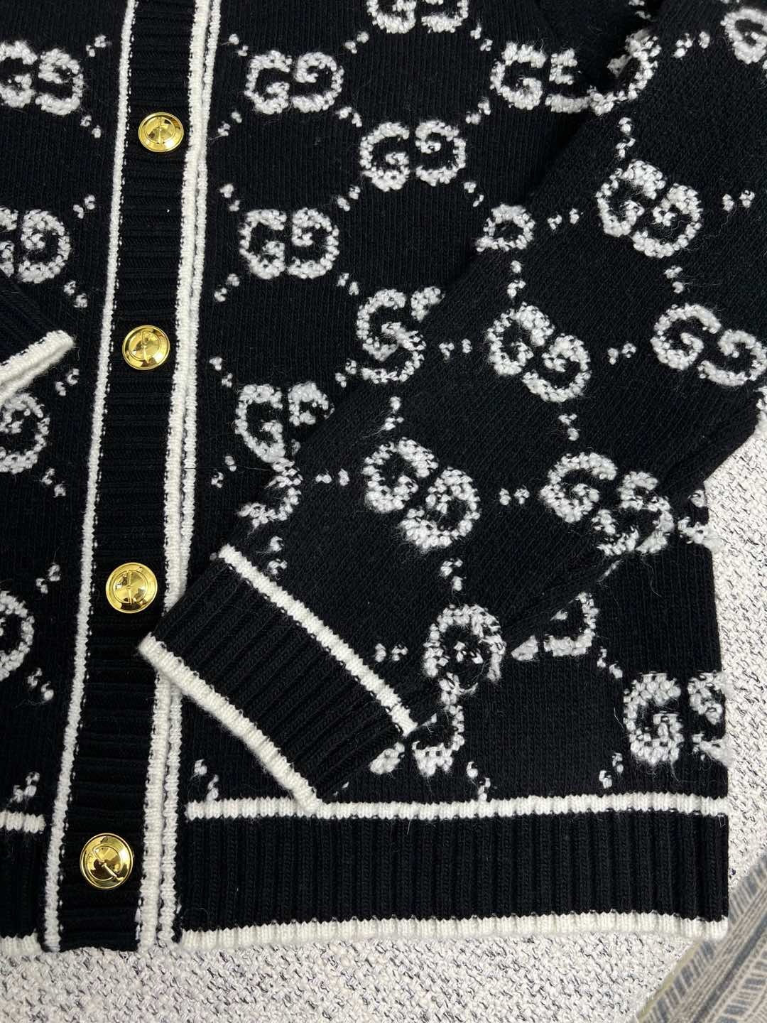 Black Jacquard Monogram Cardigan - Men's
