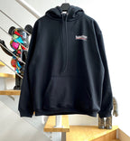 Black Cotton Chest Logo Half-Zip - Men's