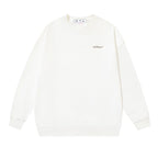 Cream Cotton Small Text Crewneck - Men's