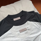 Grey Cotton Text Logo Short-Sleeve - Men's