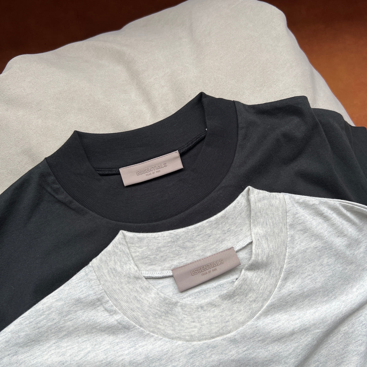 Grey Cotton Text Logo Short-Sleeve - Men's