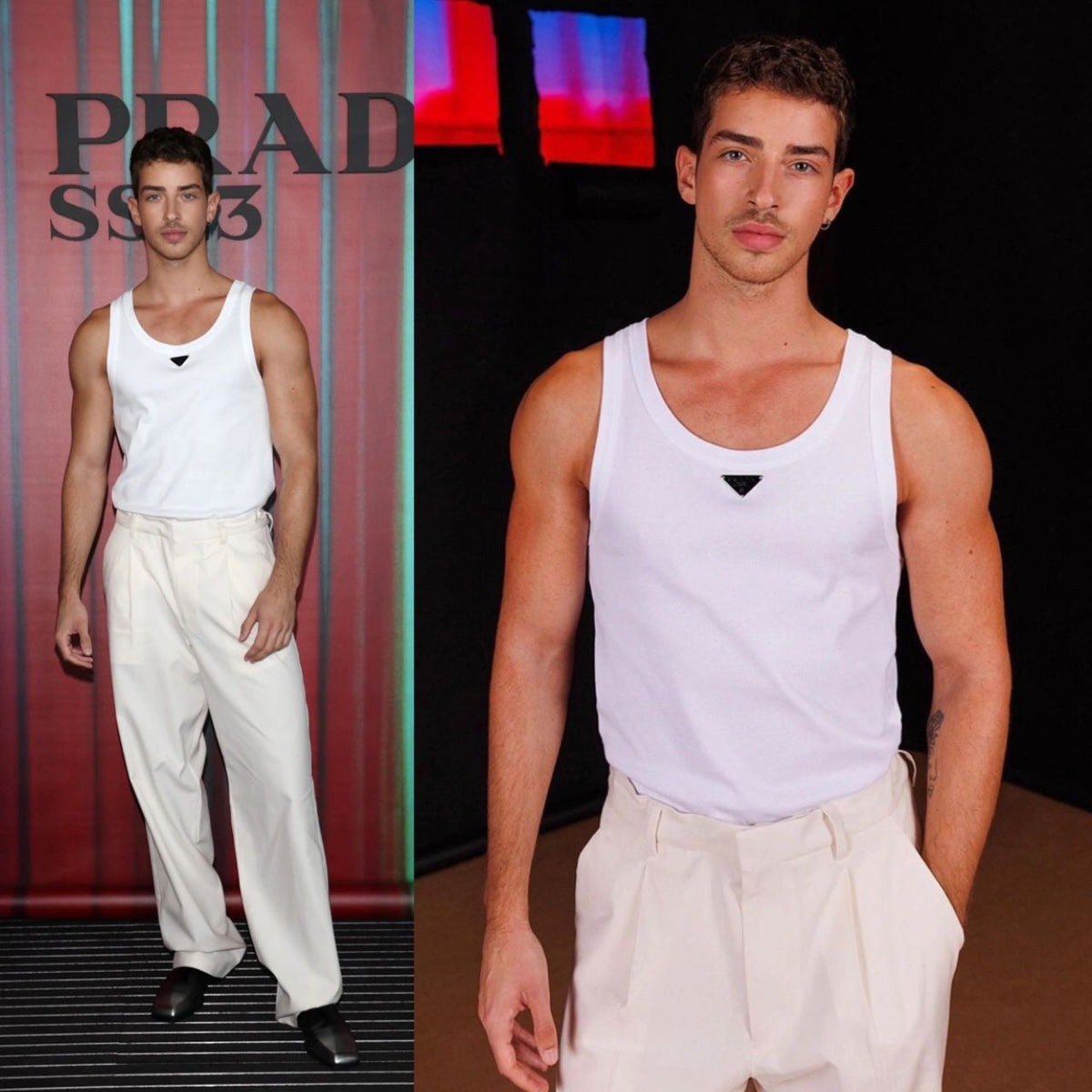 Black and White Tank Top - Men's
